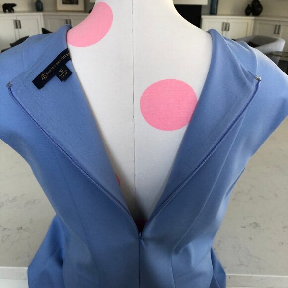 Brooks Brothers V Neck Sleeveless Lined Midi Dress Periwinkle Blue Sz 10 NWOT - Picture 10 of 16